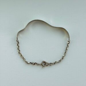 Handmade Wave Sterling Silver Chain Bracelet